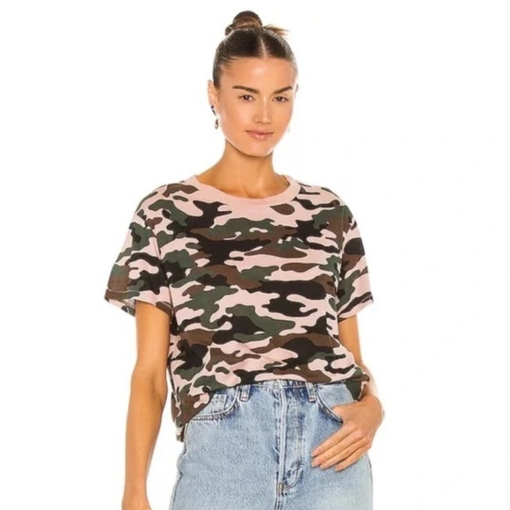 Nili Lotan Brady Tee Dusty Pink Camouflage Top